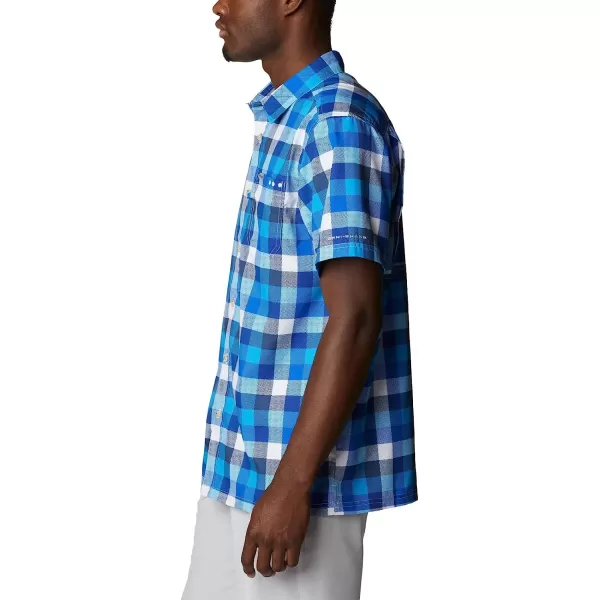 imageColumbia Mens Super Slack Tide Camp ShirtBlue Macaw Multi Gingham
