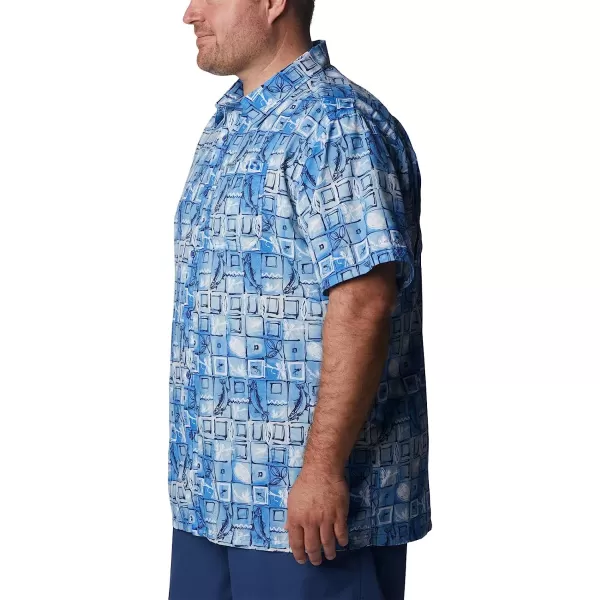 imageColumbia Mens Super Slack Tide Camp ShirtBlue Macaw Trout Batik