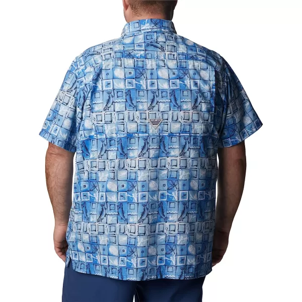 imageColumbia Mens Super Slack Tide Camp ShirtBlue Macaw Trout Batik
