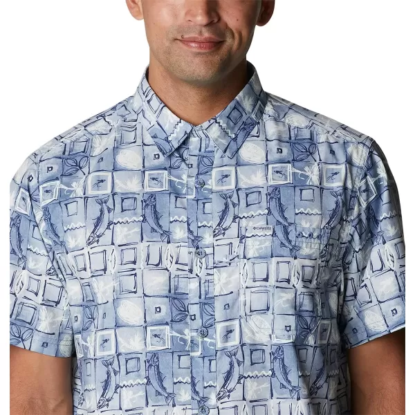 imageColumbia Mens Super Slack Tide Camp ShirtBluestone Trout Batik