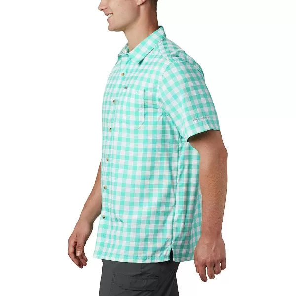 imageColumbia Mens Super Slack Tide Camp ShirtBright Aqua Palaka Plaid