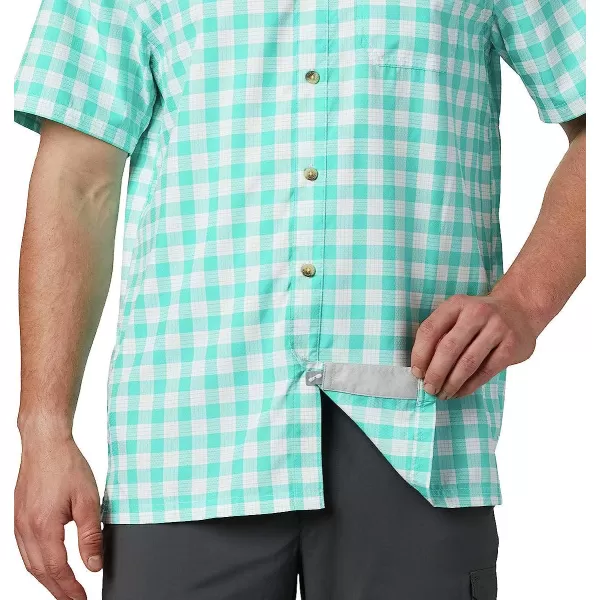 imageColumbia Mens Super Slack Tide Camp ShirtBright Aqua Palaka Plaid