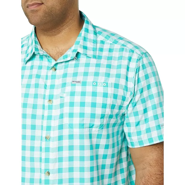 imageColumbia Mens Super Slack Tide Camp ShirtBright Aqua Palaka Plaid