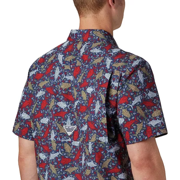 imageColumbia Mens Super Slack Tide Camp ShirtCarbon Tribal Fish Print