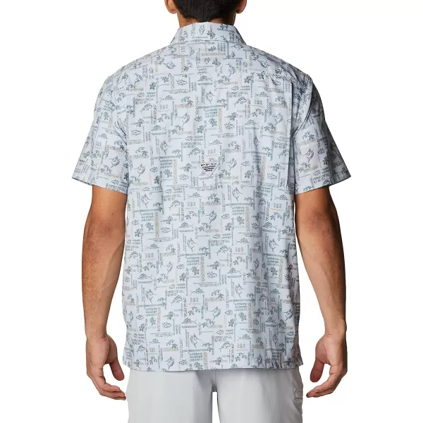 imageColumbia Mens Super Slack Tide Camp ShirtCirrus Grey Island Graffiti Print
