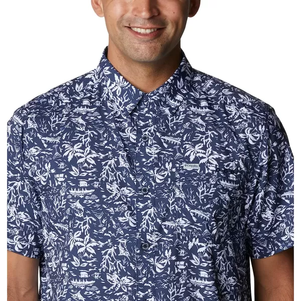 imageColumbia Mens Super Slack Tide Camp ShirtCollegiate Navy Kona Print