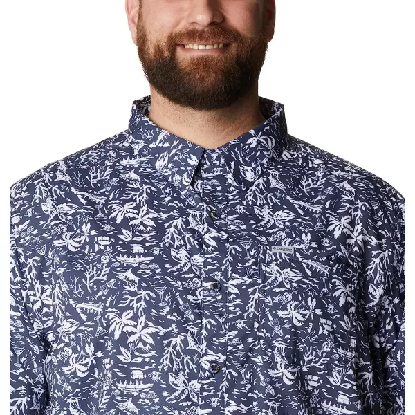 imageColumbia Mens Super Slack Tide Camp ShirtCollegiate Navy Kona Print
