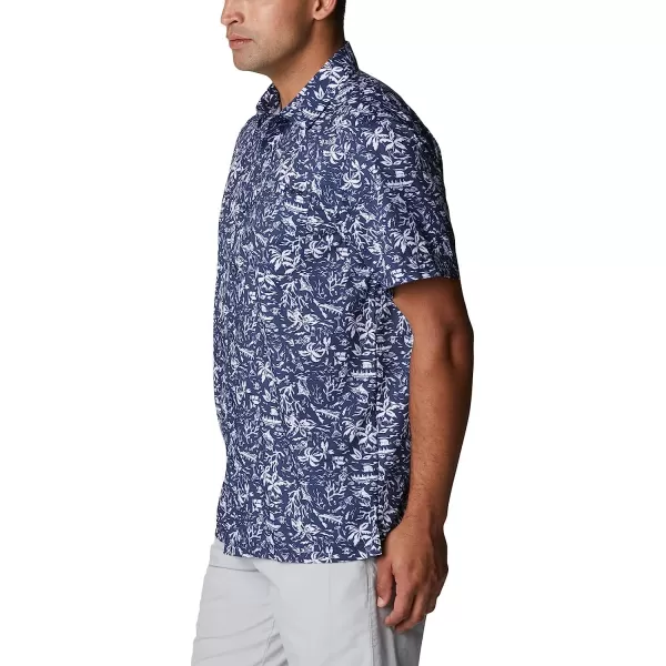 imageColumbia Mens Super Slack Tide Camp ShirtCollegiate Navy Kona Print