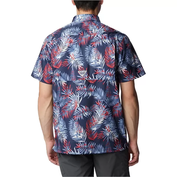 imageColumbia Mens Super Slack Tide Camp ShirtCollegiate Navy Tunatropic Print