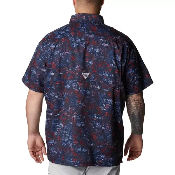 imageColumbia Mens Super Slack Tide Camp ShirtCollegiate Navy Tye Dye Print