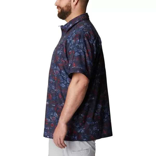 imageColumbia Mens Super Slack Tide Camp ShirtCollegiate Navy Tye Dye Print