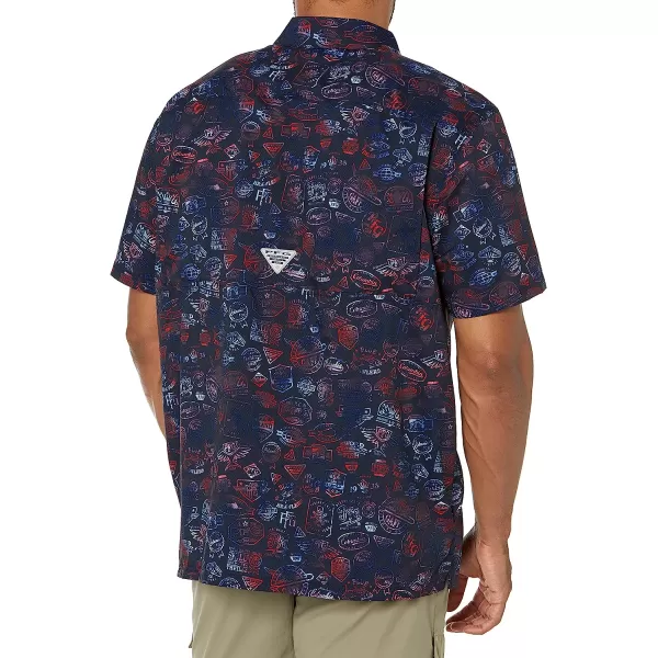 imageColumbia Mens Super Slack Tide Camp ShirtCollegiate Navy Tye Dye Print