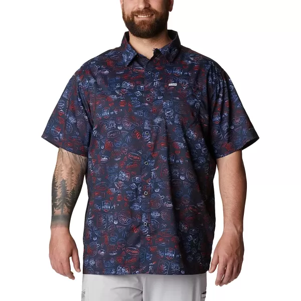 imageColumbia Mens Super Slack Tide Camp ShirtCollegiate Navy Tye Dye Print