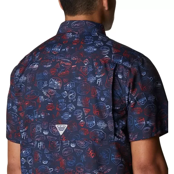 imageColumbia Mens Super Slack Tide Camp ShirtCollegiate Navy Tye Dye Print