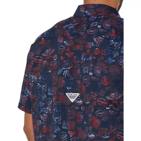 imageColumbia Mens Super Slack Tide Camp ShirtCollegiate Navy Tye Dye Print
