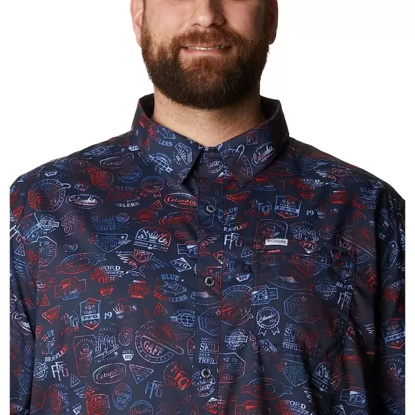 imageColumbia Mens Super Slack Tide Camp ShirtCollegiate Navy Tye Dye Print