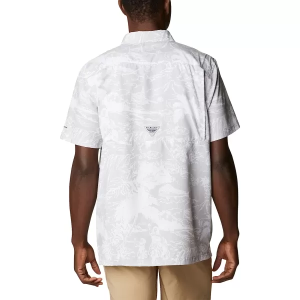 imageColumbia Mens Super Slack Tide Camp ShirtCool Grey Hula Fish Print