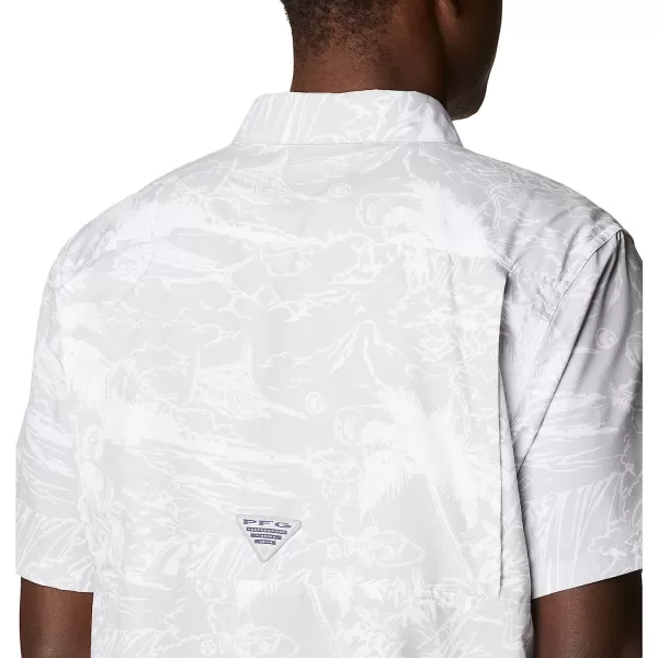 imageColumbia Mens Super Slack Tide Camp ShirtCool Grey Hula Fish Print