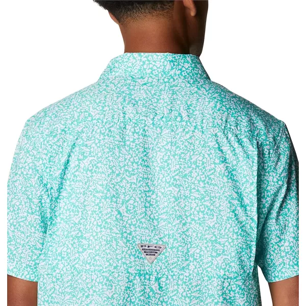imageColumbia Mens Super Slack Tide Camp ShirtElectric Turquoise Deepsea Medley