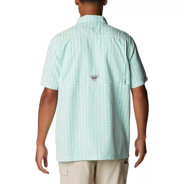imageColumbia Mens Super Slack Tide Camp ShirtElectric Turquoise Gulf Grid