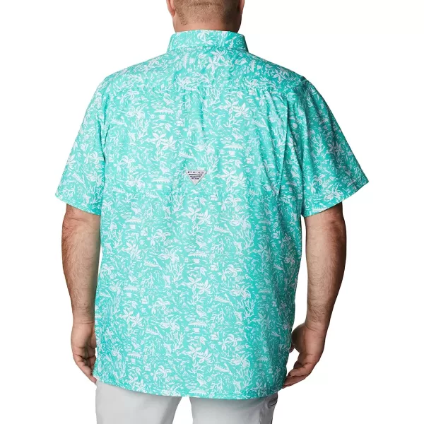 imageColumbia Mens Super Slack Tide Camp ShirtElectric Turquoise Kona Print