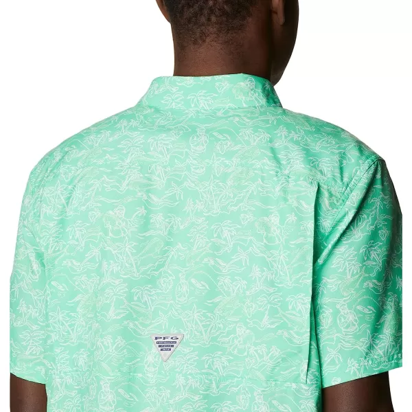 imageColumbia Mens Super Slack Tide Camp ShirtLight Jade Merry Mahi Print