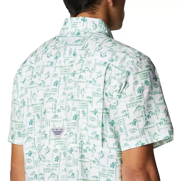 imageColumbia Mens Super Slack Tide Camp ShirtLime Glow Island Graffiti Print