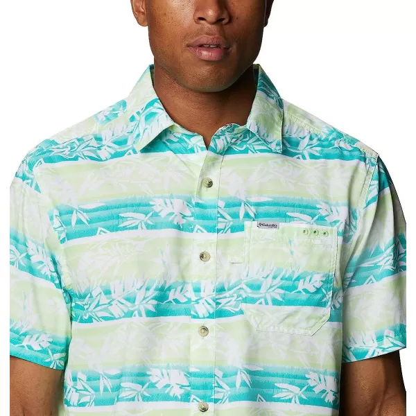 imageColumbia Mens Super Slack Tide Camp ShirtLime Glow Ombre Fish Stripe
