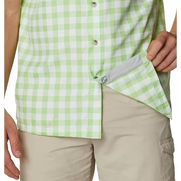 imageColumbia Mens Super Slack Tide Camp ShirtLime Glow Palaka Plaid