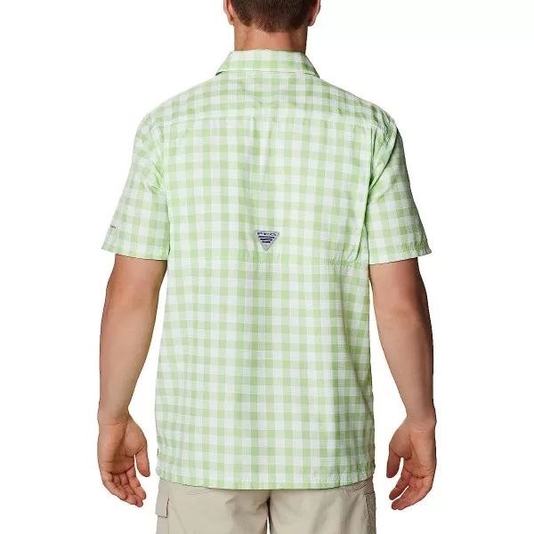 imageColumbia Mens Super Slack Tide Camp ShirtLime Glow Palaka Plaid