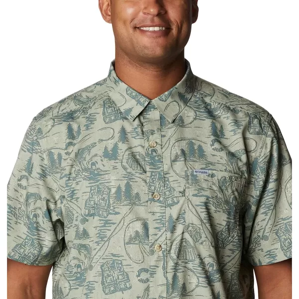 imageColumbia Mens Super Slack Tide Camp ShirtMetal Pfg Origins Print