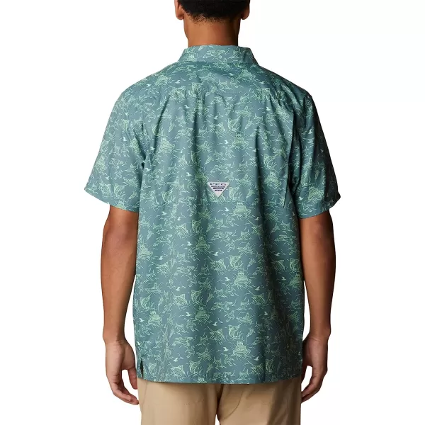 imageColumbia Mens Super Slack Tide Camp ShirtMetal Small Mighty Marlins Print