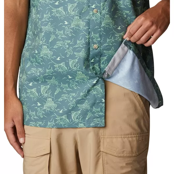 imageColumbia Mens Super Slack Tide Camp ShirtMetal Small Mighty Marlins Print