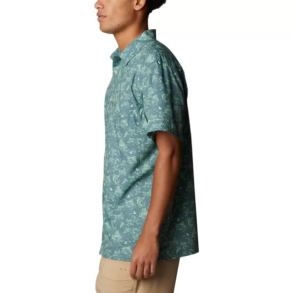 imageColumbia Mens Super Slack Tide Camp ShirtMetal Small Mighty Marlins Print