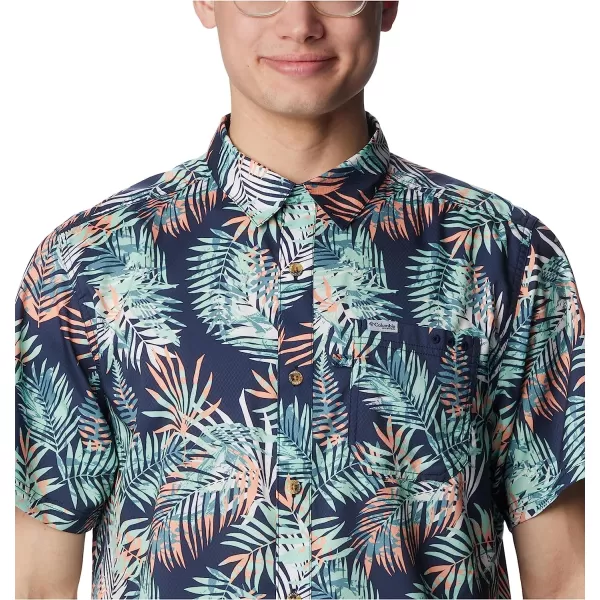 imageColumbia Mens Super Slack Tide Camp ShirtMint Cay Tunatropic Print