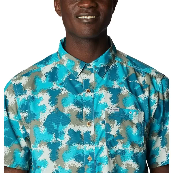 imageColumbia Mens Super Slack Tide Camp ShirtOcean Teal Bass Camo