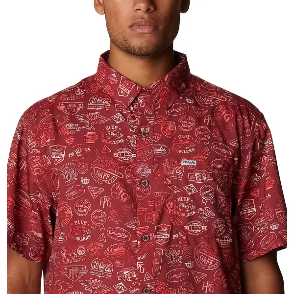 imageColumbia Mens Super Slack Tide Camp ShirtRed Jasper Tye Dye Print