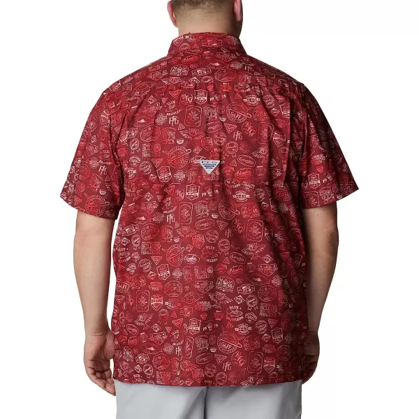 imageColumbia Mens Super Slack Tide Camp ShirtRed Jasper Tye Dye Print