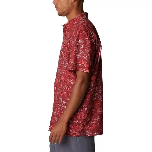 imageColumbia Mens Super Slack Tide Camp ShirtRed Jasper Tye Dye Print