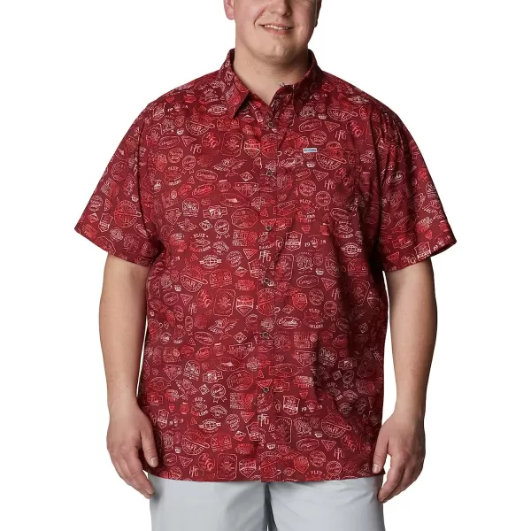 imageColumbia Mens Super Slack Tide Camp ShirtRed Jasper Tye Dye Print