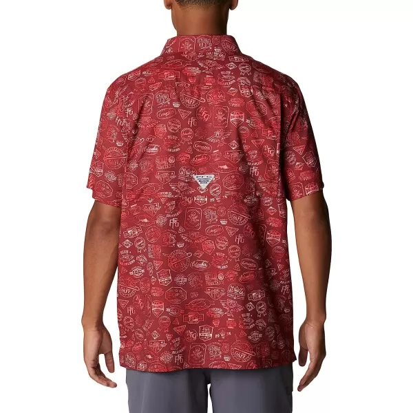 imageColumbia Mens Super Slack Tide Camp ShirtRed Jasper Tye Dye Print