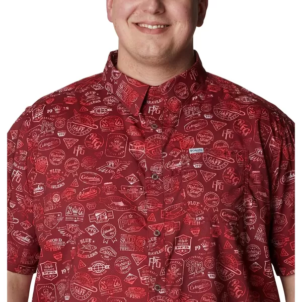 imageColumbia Mens Super Slack Tide Camp ShirtRed Jasper Tye Dye Print