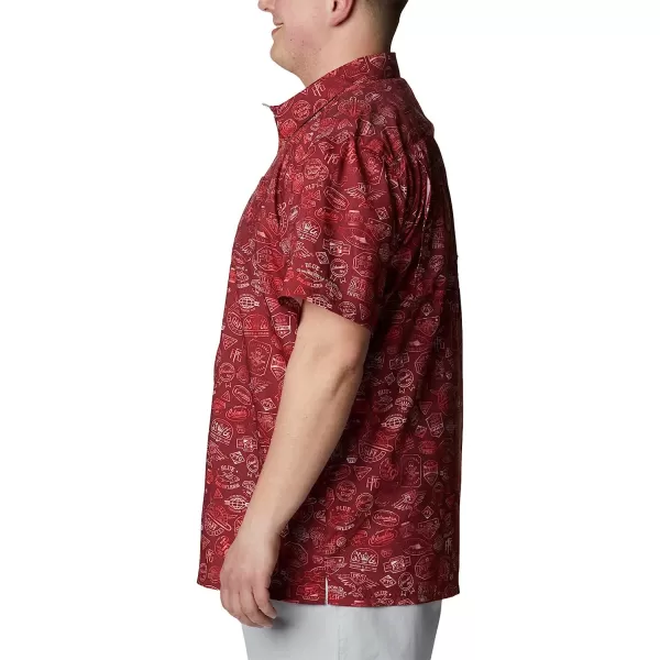 imageColumbia Mens Super Slack Tide Camp ShirtRed Jasper Tye Dye Print