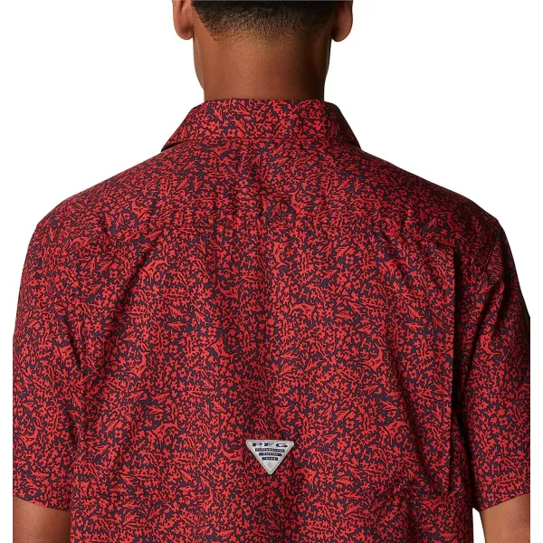 imageColumbia Mens Super Slack Tide Camp ShirtRed Spark Deepsea Medley