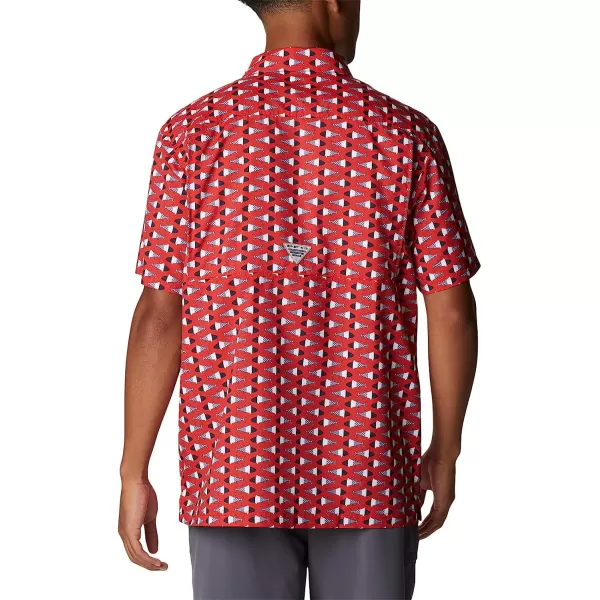 imageColumbia Mens Super Slack Tide Camp ShirtRed Spark Fish Bobber Print