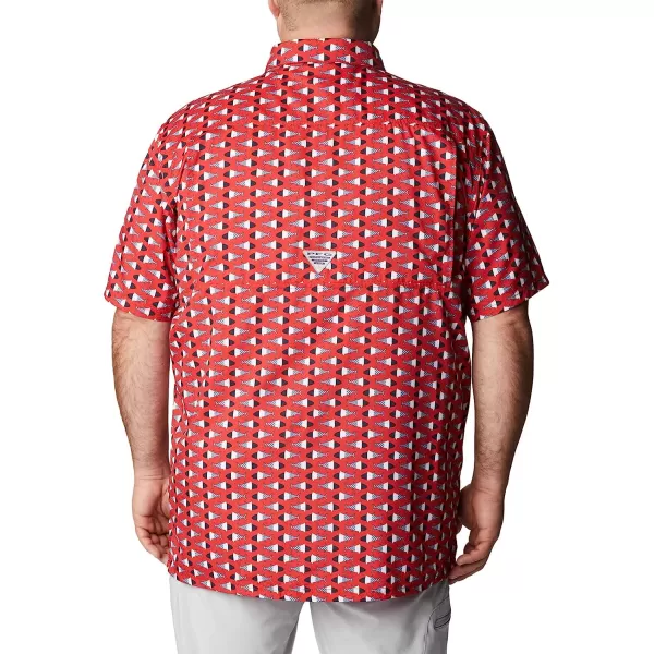 imageColumbia Mens Super Slack Tide Camp ShirtRed Spark Fish Bobber Print