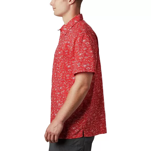 imageColumbia Mens Super Slack Tide Camp ShirtRed Spark Gamefish Print