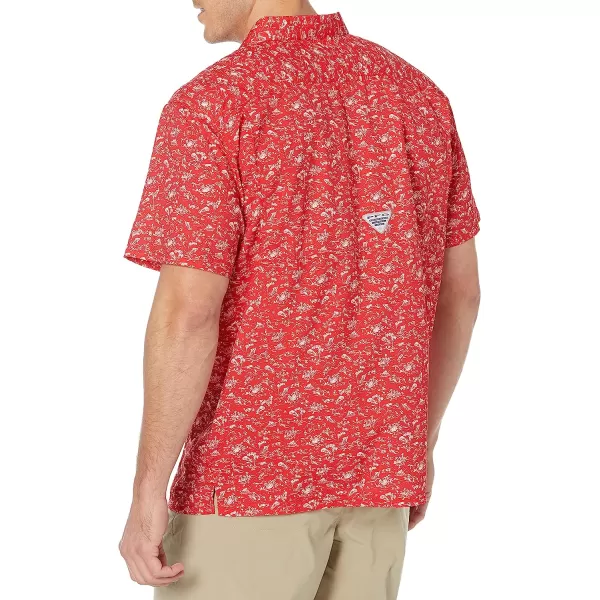 imageColumbia Mens Super Slack Tide Camp ShirtRed Spark Gamefish Print