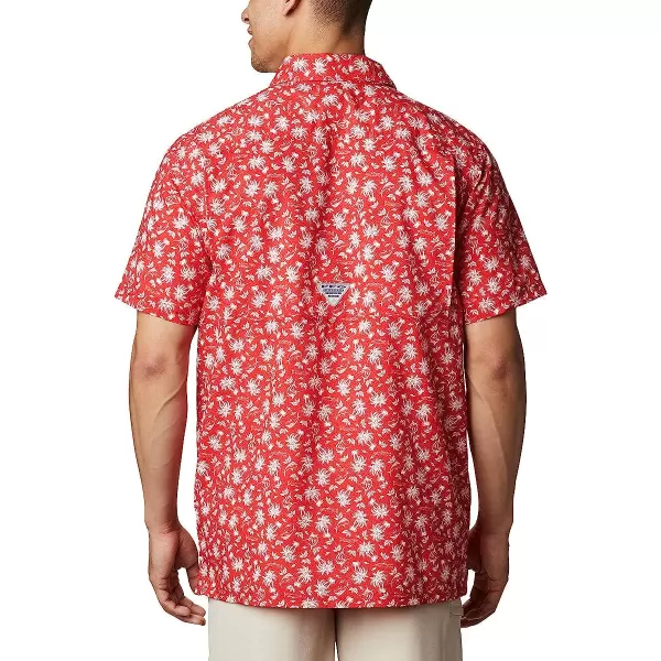 imageColumbia Mens Super Slack Tide Camp ShirtRed Spark Marlin Palms Print