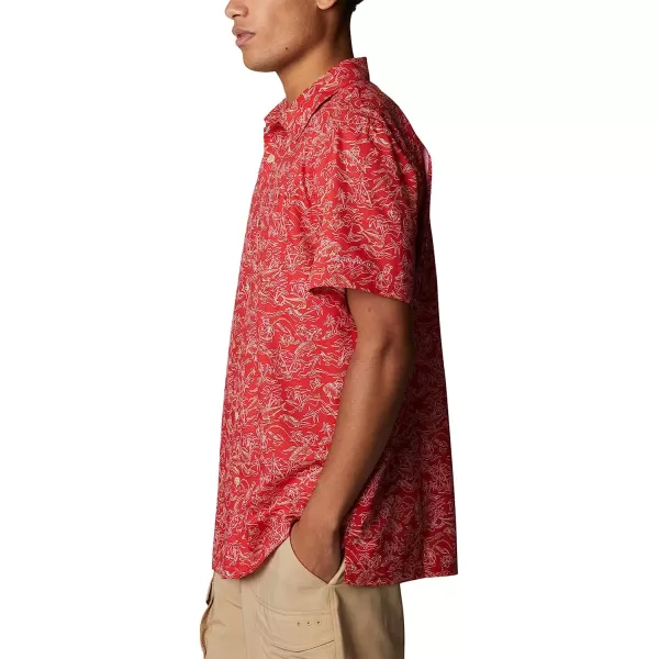 imageColumbia Mens Super Slack Tide Camp ShirtRed Spark Merry Mahi Print